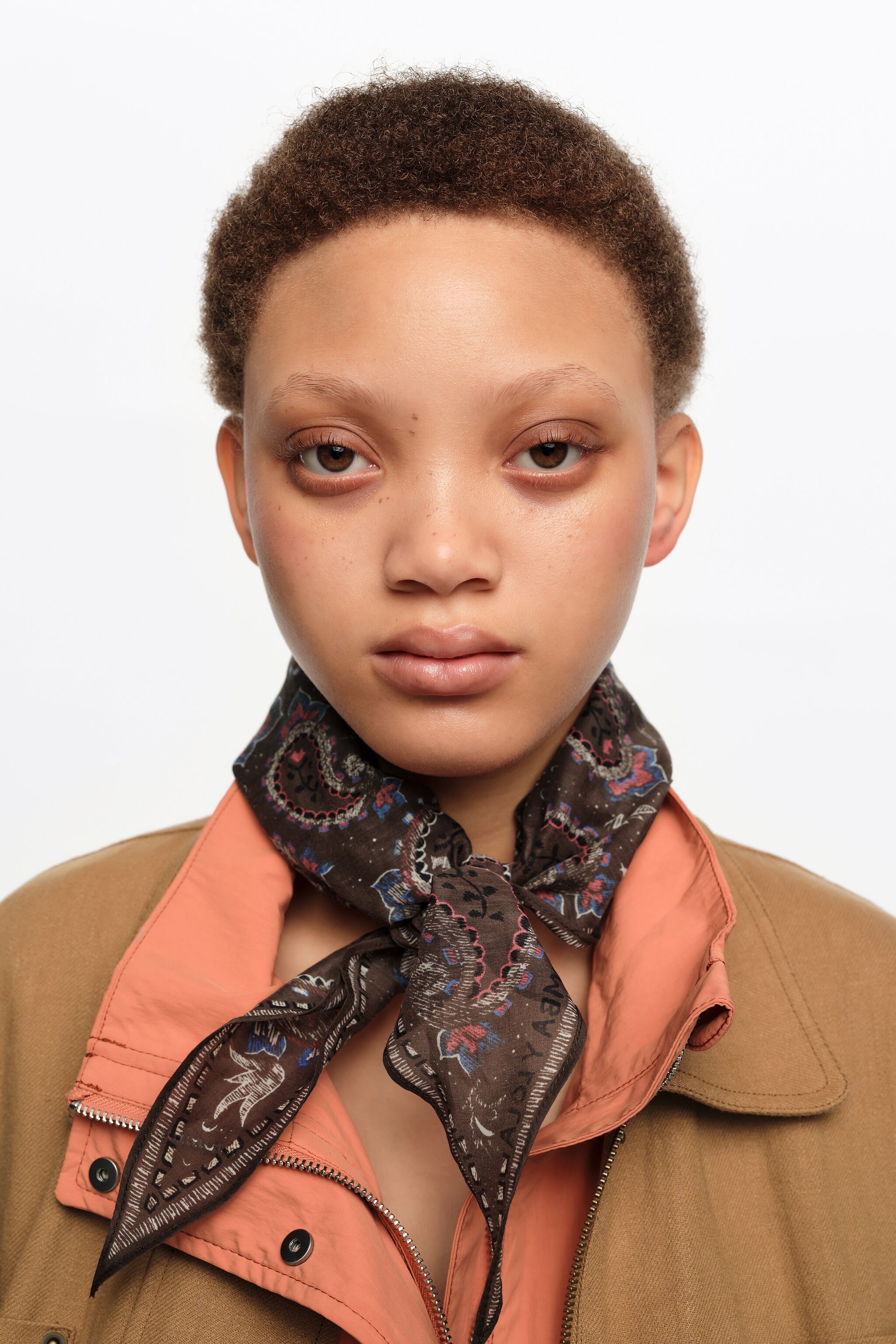 Brown diamond paisley scarf