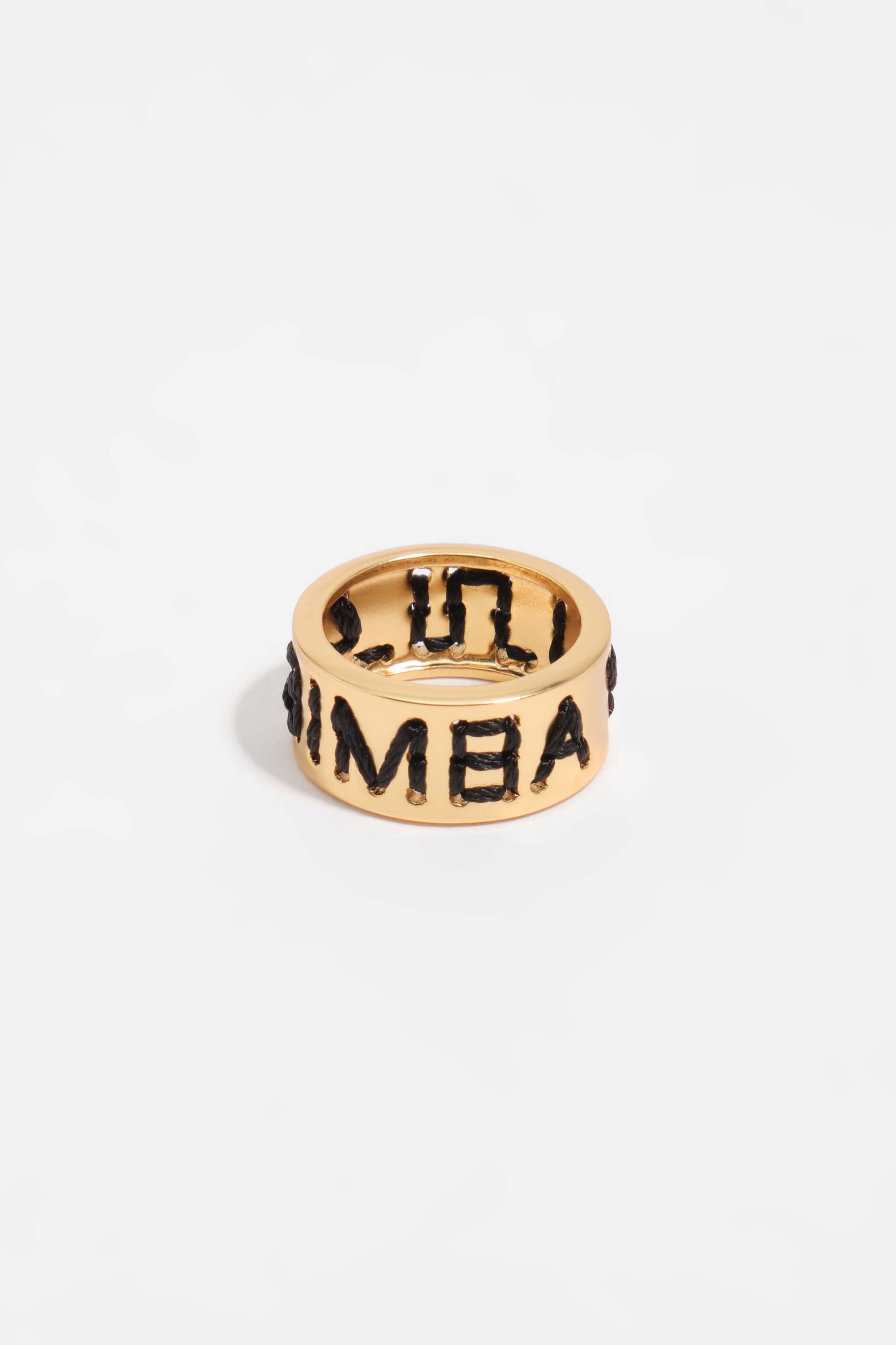 Embroidered scarf ring