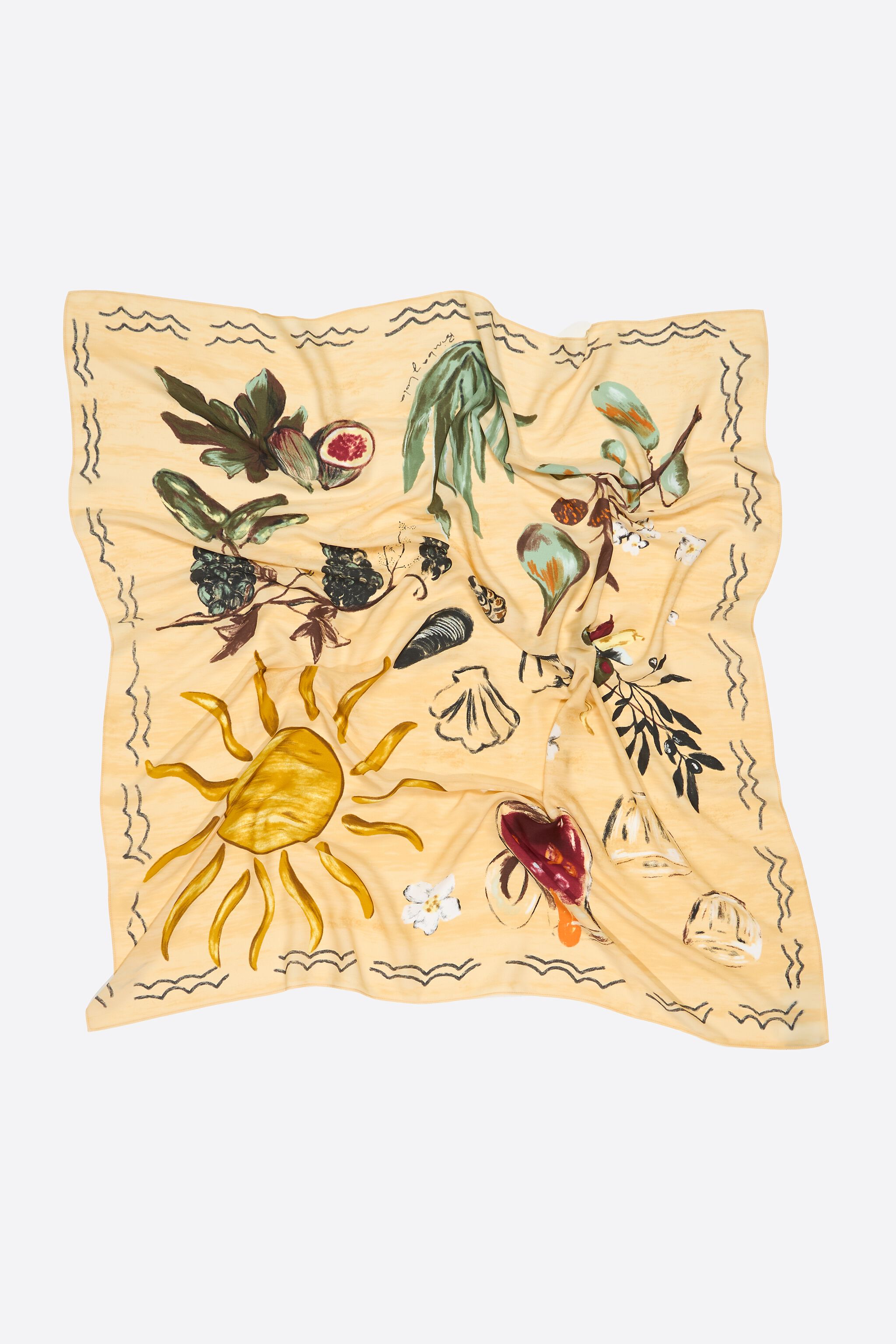 Beige still life scarf