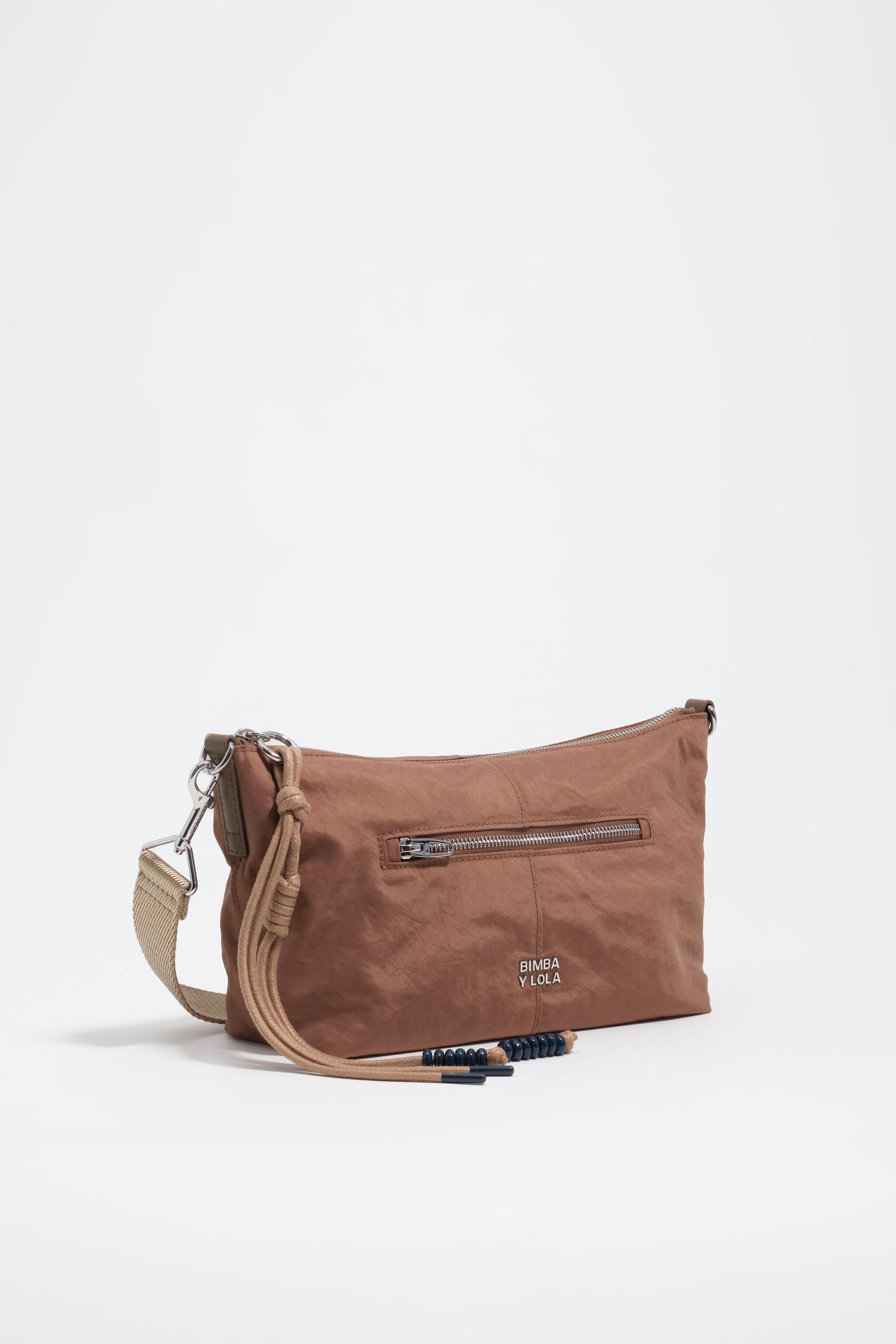Tan nylon small Trapecio bag