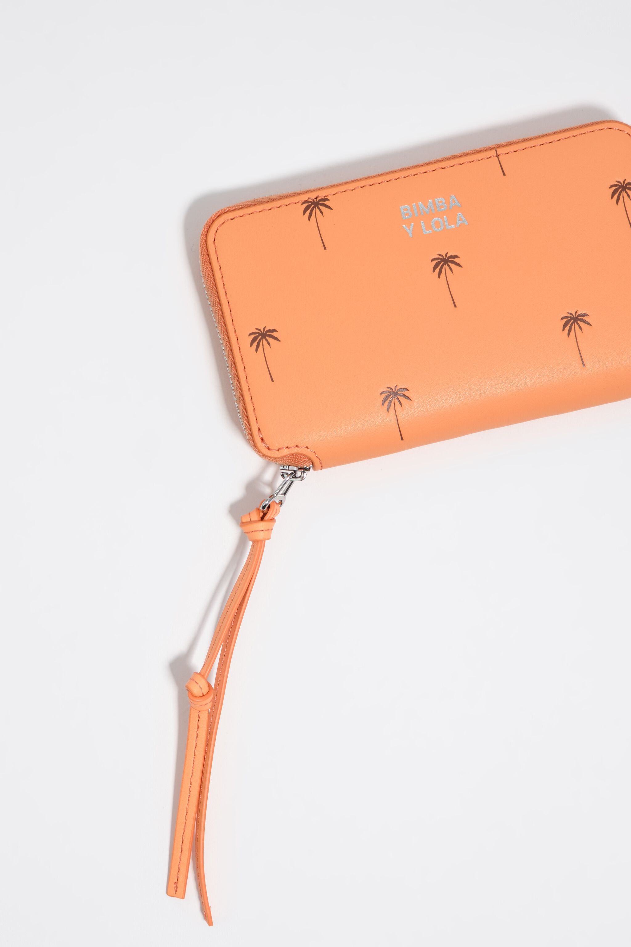 Medium orange sorbet leather horizontal Palms wallet