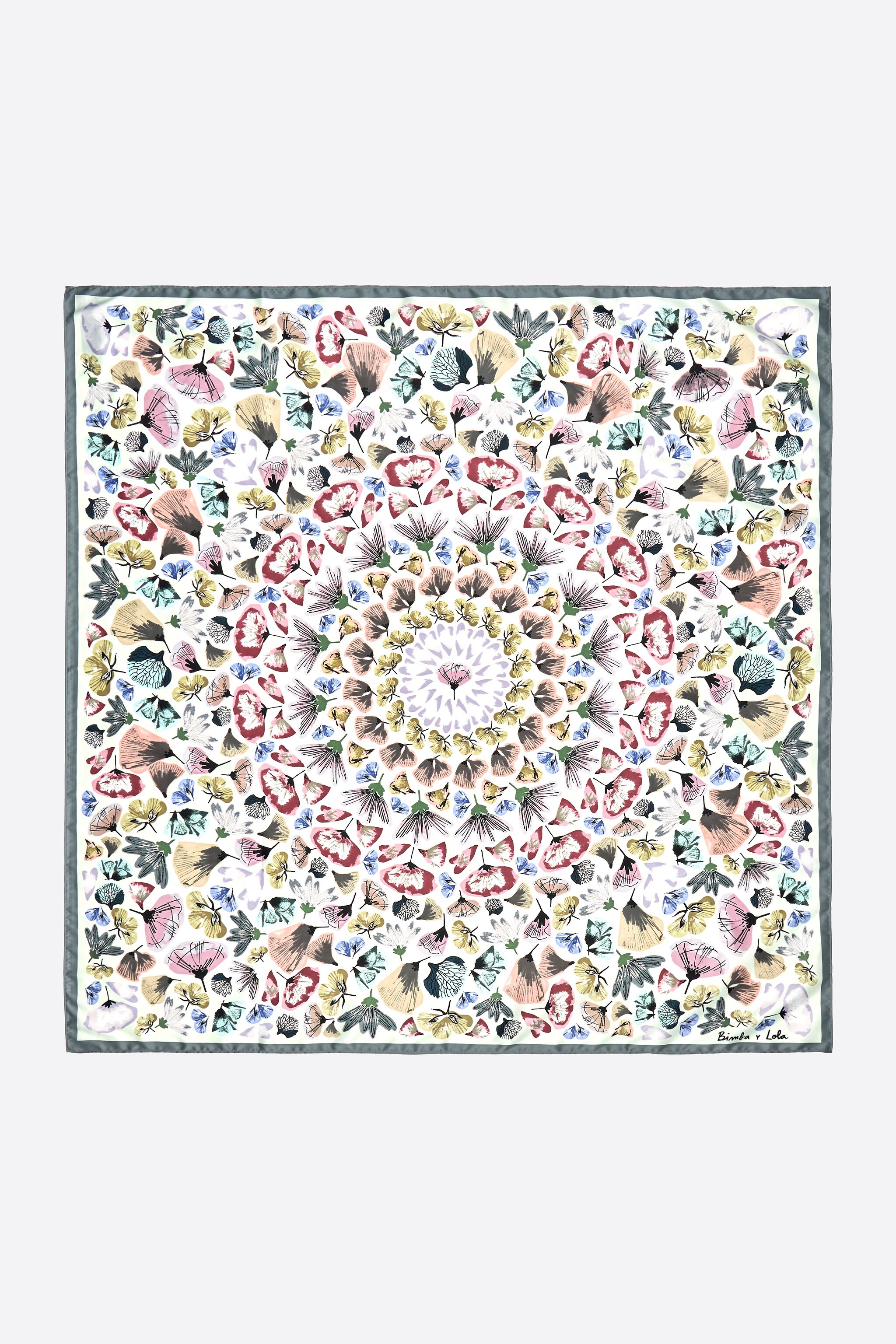 Pastel kaleidoscopic flowers scarf