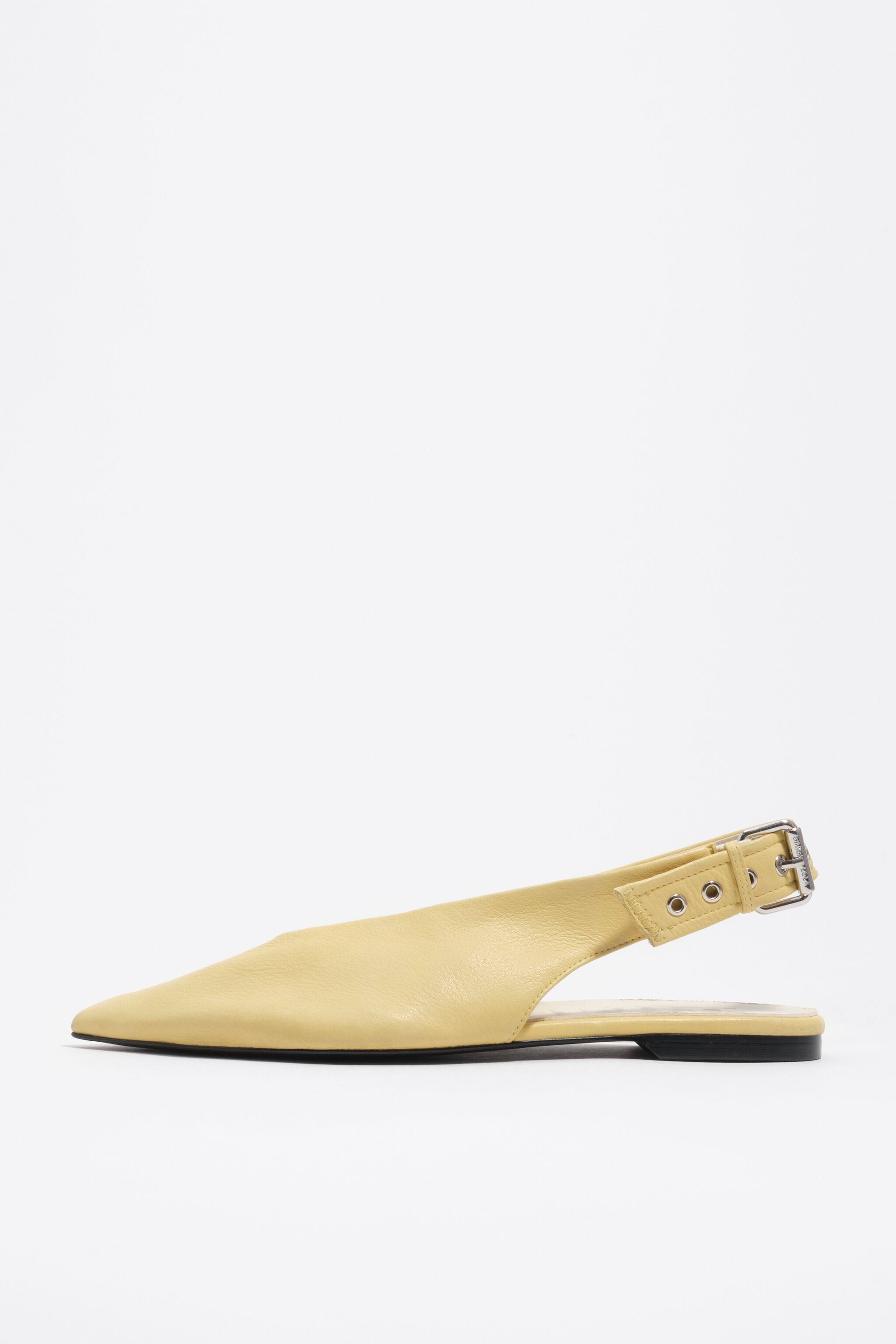 Yellow leather slingback ballerina