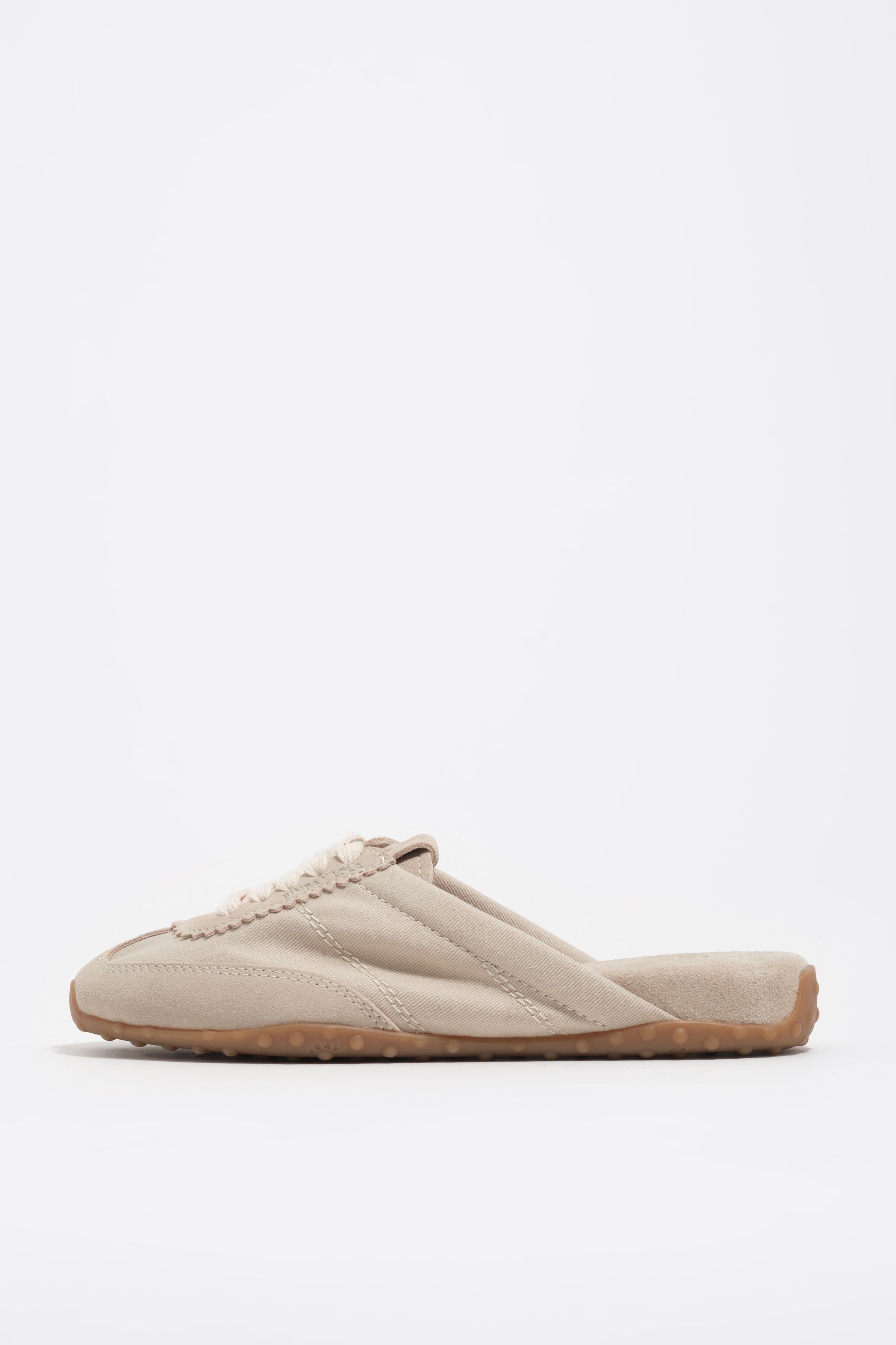 Sand suede and fabric 13 31 mule sneaker