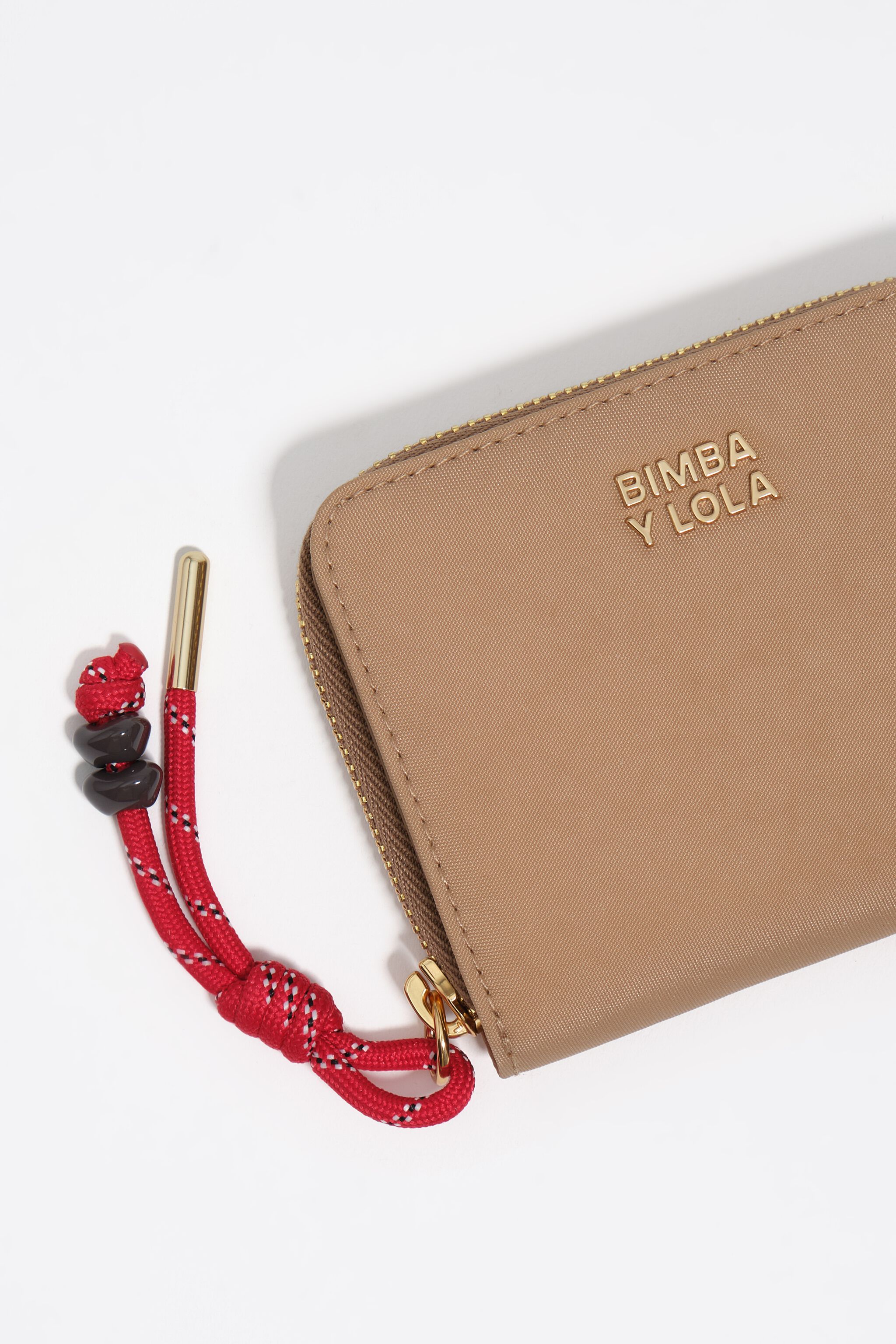 Camel nylon flap purse